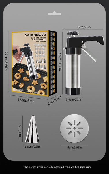 Black Deluxe Cookie Press & Icing Gun Set 13 Discs Multiple Nozzles For Baking Decorating Other Baking Accessories