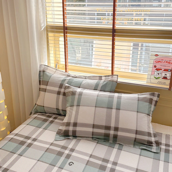 Corner Coffee Gray 100% Cotton Pillowcase Set (Pack Of 2) Breathable Size 48X74cm Pure Covers Pillow Cases