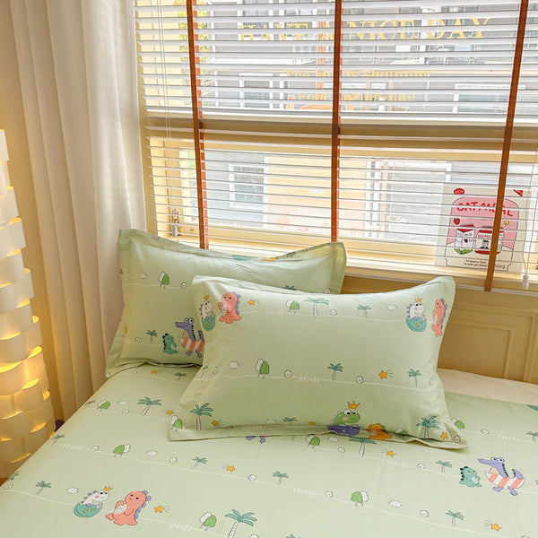 Happy Friends 100% Cotton Pillowcase Set (Pack Of 2) Breathable Size 48X74cm Pure Cotton Pillow Covers Pillow Cases