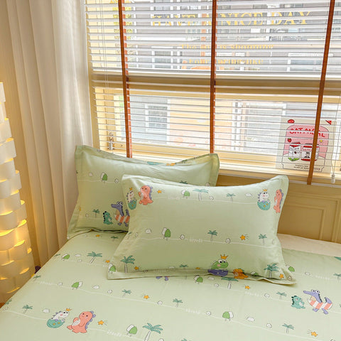 Happy Friends 100% Cotton Pillowcase Set (Pack Of 2) Breathable Size 48X74cm Pure Cotton Pillow Covers Pillow Cases