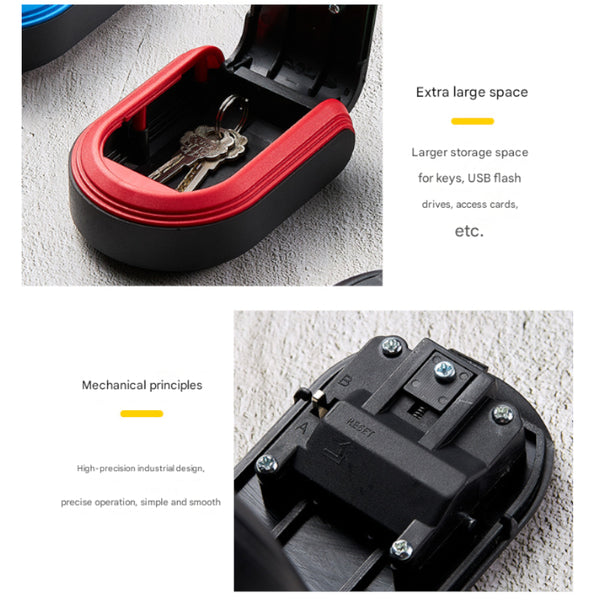 Blue 3Pcs Wall Mount Plastic Combination Key Lock Box Secure Safe Storage Key Safes Boxes & Hideaways