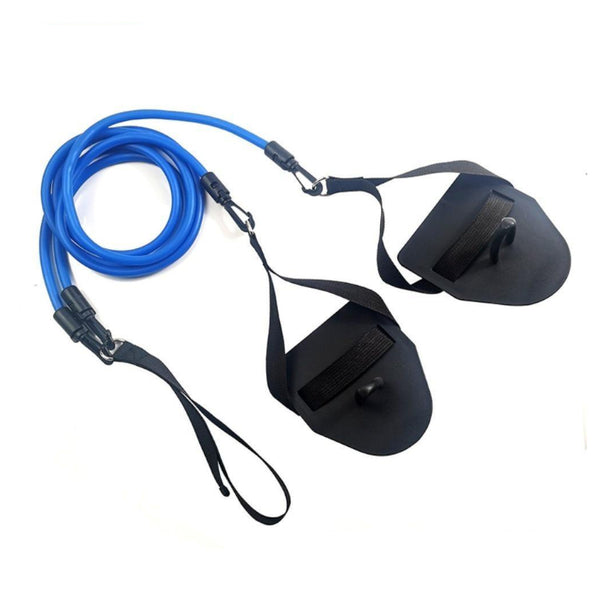 Blue Flippers [Training Stroke] [50Lbs] Swim Resistance Band Trainer Dry Land Arm Strength & Exercise Cords Resistance Trainers