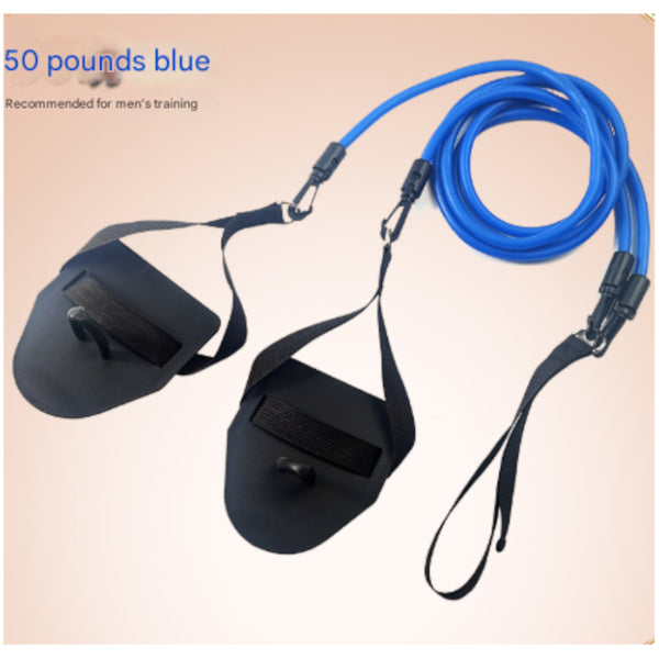 Blue Flippers [Training Stroke] [50Lbs] Swim Resistance Band Trainer Dry Land Arm Strength & Exercise Cords Resistance Trainers