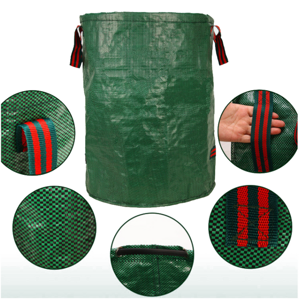 400L(Calibre80*80Cm) Heavy Duty Collapsible (Set Of 2) Large Reusable Yard Leaf Bin Garden Waste Bags