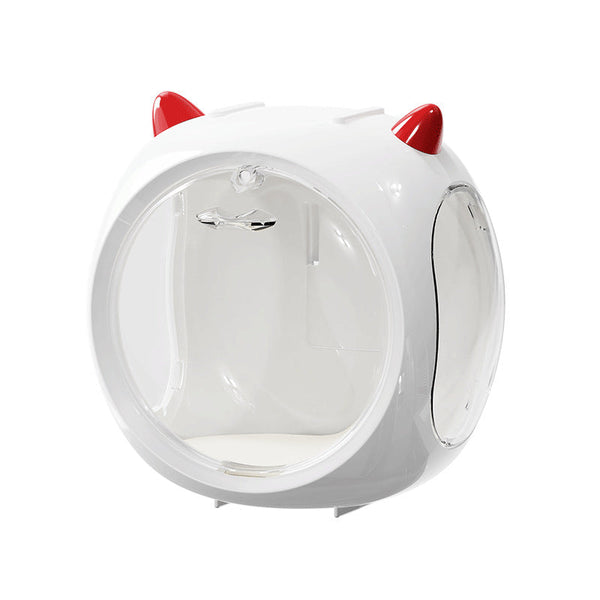 2Pcs White Cute Magnetic Display Case Dustproof 'Space Capsule' Box For Figures & Collectibles Display Stands