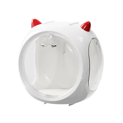 2Pcs White Cute Magnetic Display Case Dustproof 'Space Capsule' Box For Figures & Collectibles Display Stands