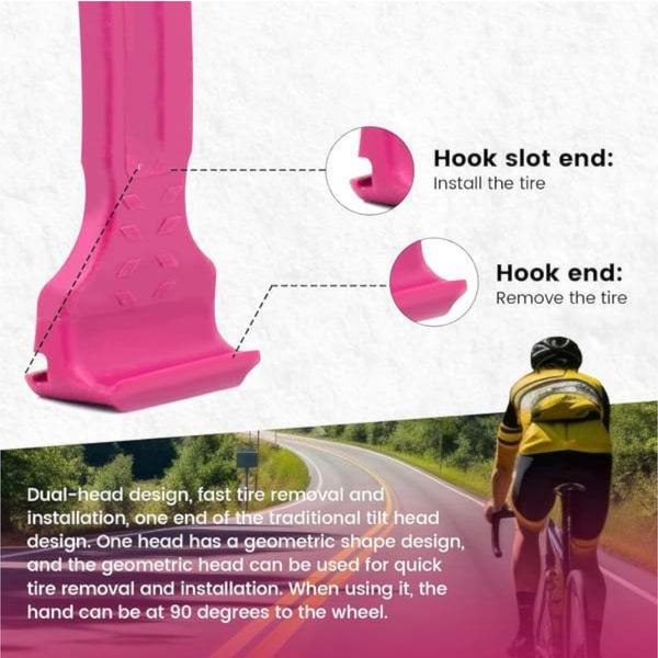 2Pcs Pink Durable Abs Bicycle Tire Lever Easy Tyre Removal & Repair Tool Tyre Accessories