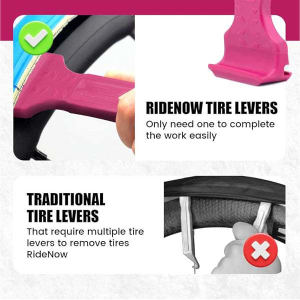2Pcs Pink Durable Abs Bicycle Tire Lever Easy Tyre Removal & Repair Tool Tyre Accessories