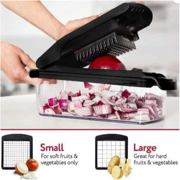 18 Piece Multi Function Vegetable Chopper Rotary Grater Spiralizer And Slicer For Home Kitchen (All Black) Peelers & Slicers