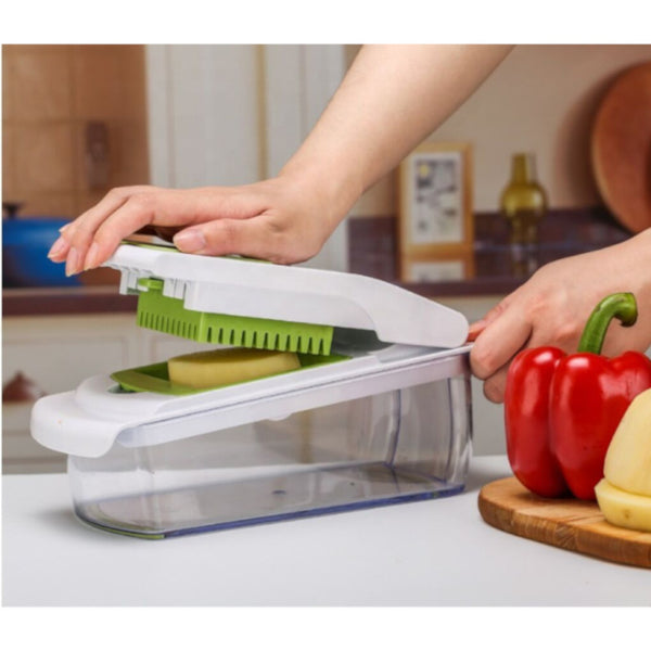 18 Piece Multi Function Vegetable Chopper Rotary Grater Spiralizer And Slicer For Home Kitchen (All Black) Peelers & Slicers