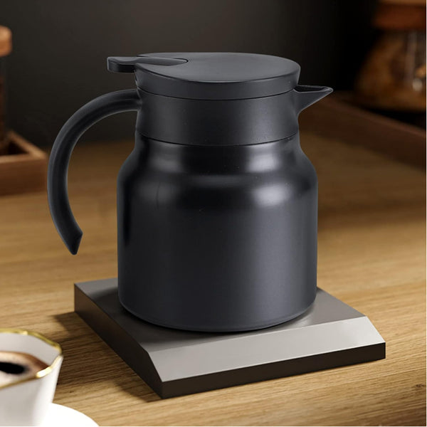 Black 316 Stainless Steel Stewing Tea Kettle With Wooden Handle Insulated And Coffee Infuser For Home Office Kettles