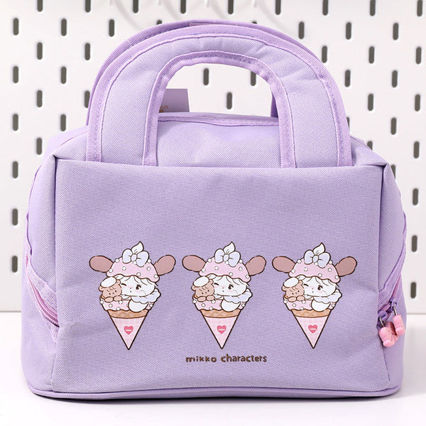 Purple Cute Cartoon Lunch Bag Large Capacity Insulated Handbag For Students And Office Use Lunchboxes & Bags