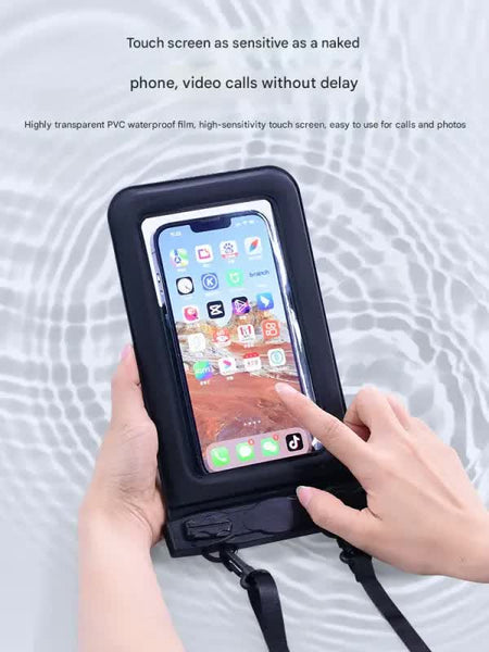 Ipx8 Waterproof Phone Pouch With Inflatable Floating Layertouchscreen Dry Bag For Swimming(White) Dry Bags