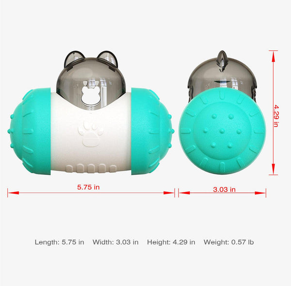 Pet Tumbler Treat Dispenser Ballinteractive Feeding Toy For Dogs And Cats(Green White) Dog Automatic Feeders