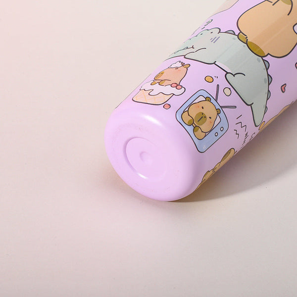 304 Stainless Steel Insulated Tumbler Cartoon Design Portable Straw Cup For Home And Office Lake Blue Water Bottles & Vacuum Flasks