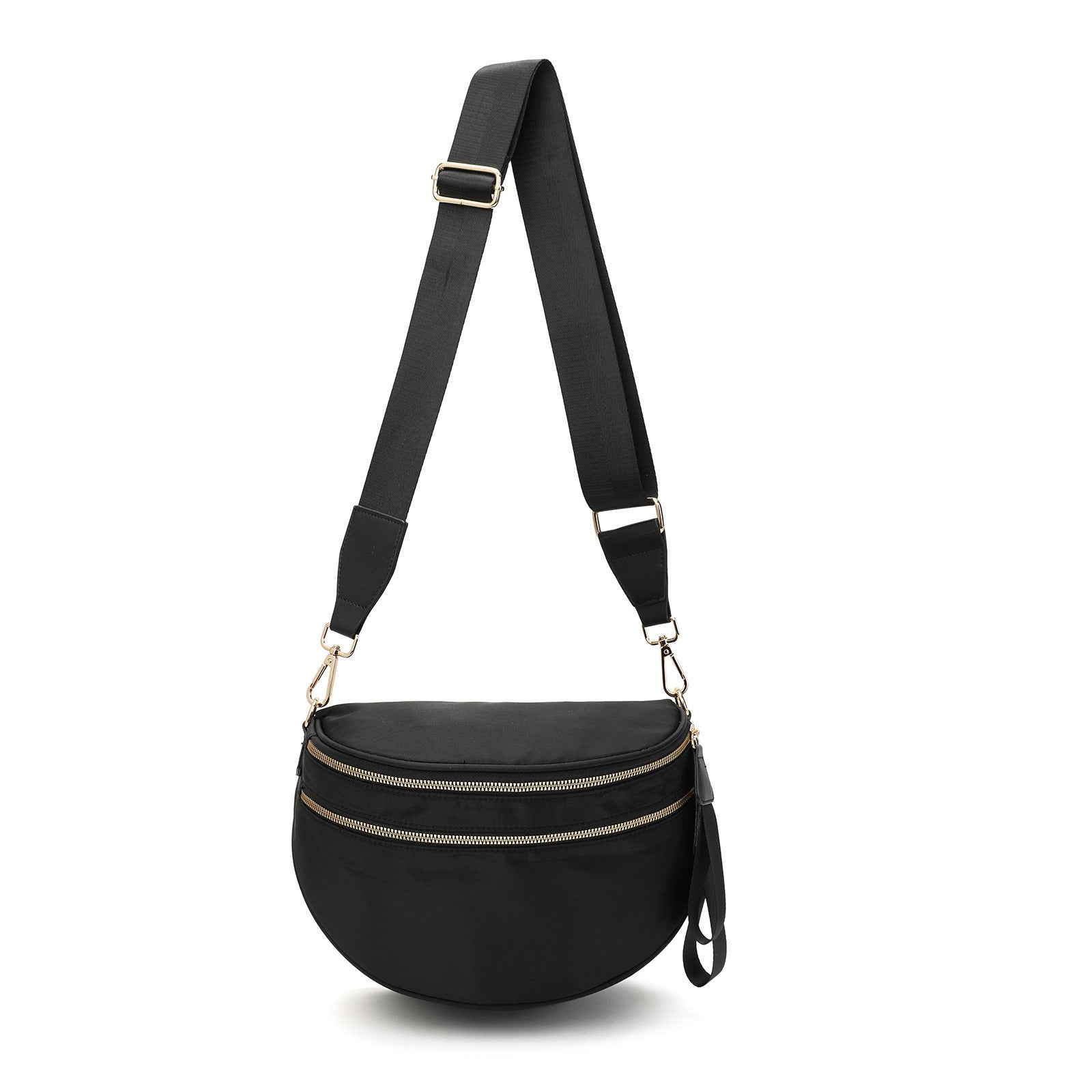 Oxford Cloth Crossbody Bag Large Capacity Shell Shaped Fanny Pack With Adjustable Strap (Black) Women's Bags & Handbags