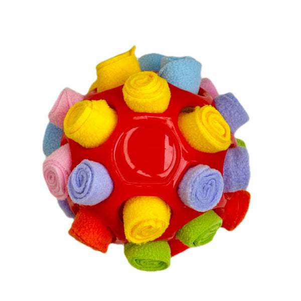 Rubber Snuffle Ball For Pets Interactive Hollow Treat Hiding Toy Red Dog Toys