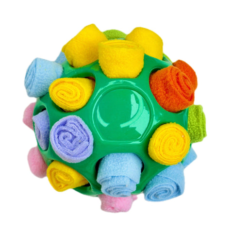 Rubber Snuffle Ball For Pets Interactive Hollow Treat Hiding Toy Green Dog Toys