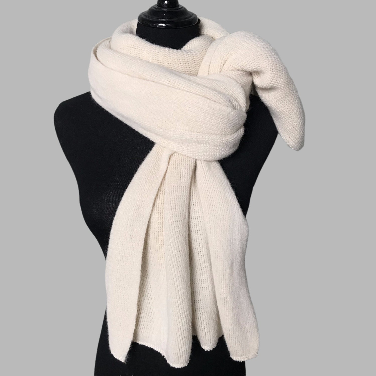 Beige Imitation Cashmere Solid Scarf Warm Winter Shawl For Men And Women Scarves & Wraps