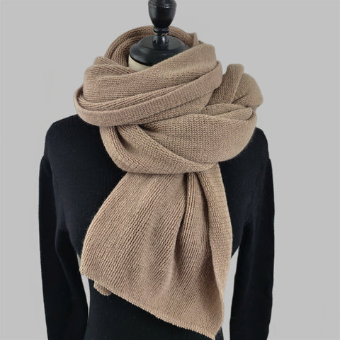 Khaki Imitation Cashmere Solid Scarf Warm Winter Shawl For Men And Women Scarves & Wraps
