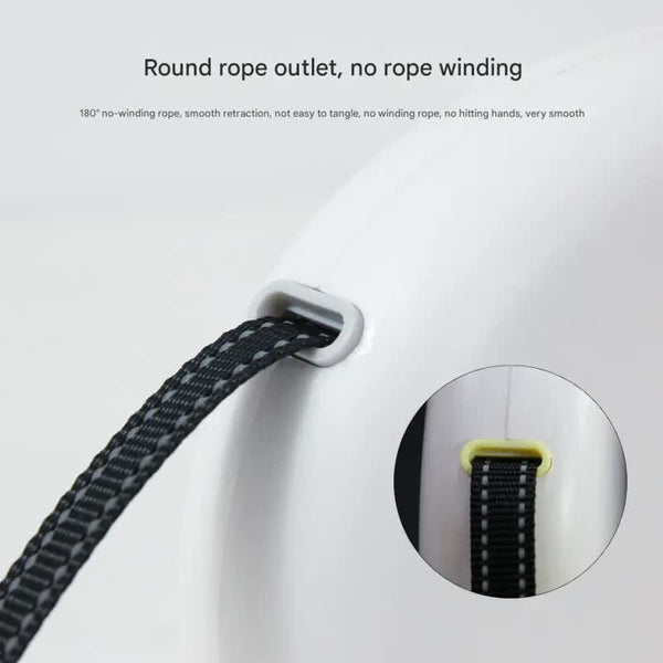 Retractable Dog Leash Reflective Pet Lead With 3M Extension One Button Control Yellow Leads & Head Collars