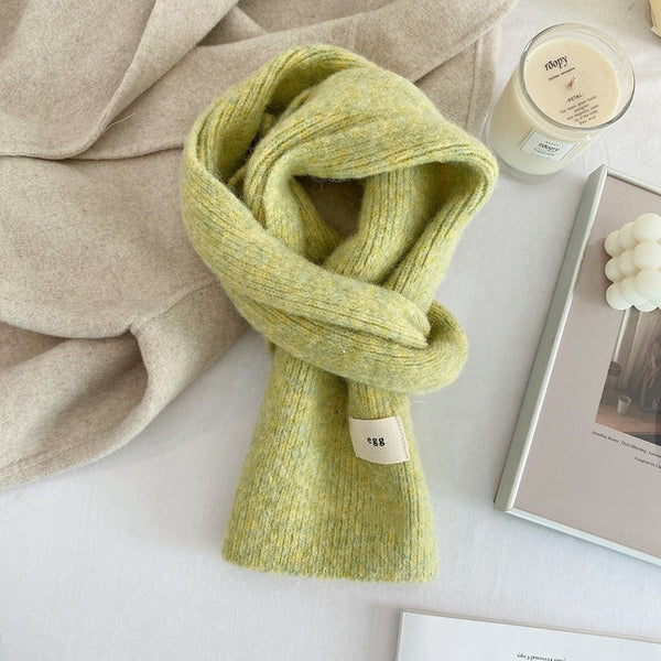 Yellow Cozy Knit Scarf Soft Wool Blend Winter Neck Wrap Warm Stylish Scarves & Wraps