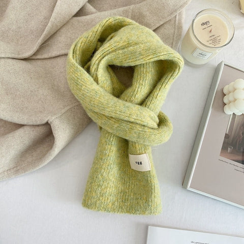 Yellow Cozy Knit Scarf Soft Wool Blend Winter Neck Wrap Warm Stylish Scarves & Wraps