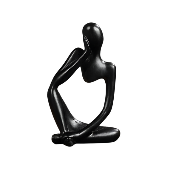 Elosung Nordic Abstract Resin Figurine Modern Minimalist Home Decor Sculpture Black Sculptures & Figurines