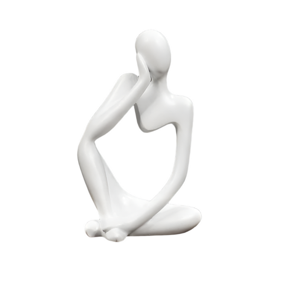 Elosung Nordic Abstract Resin Figurine Modern Minimalist Home Decor Sculpture White Sculptures & Figurines