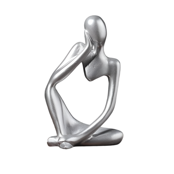 Elosung Nordic Abstract Resin Figurine Modern Minimalist Home Decor Sculpture Silver Sculptures & Figurines