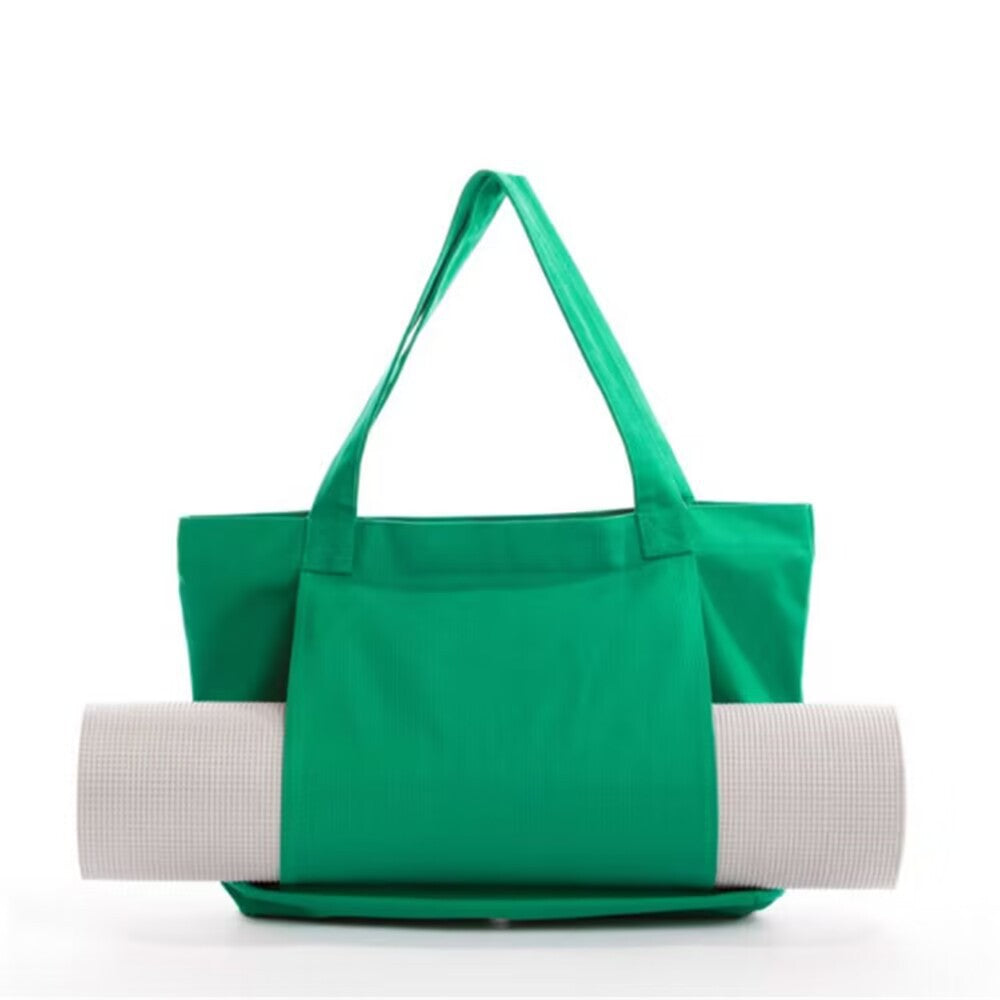 Yoga Mat Tote Bag Durable Canvas Shoulder For Outdoor Workouts And Travel Green Mat Carriers & Bags