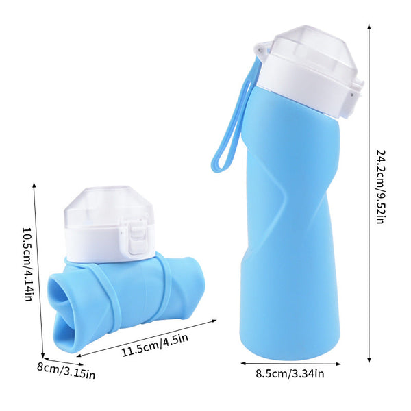 Pink Collapsible Silicone Water Bottle Portable Large Capacity Outdoor Hiking Flask Canteens Bottles & Flasks