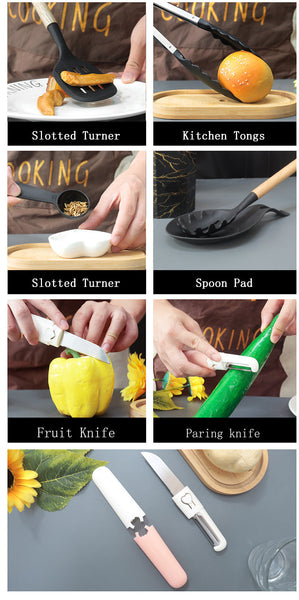 White 12 Piece Silicone Cooking Utensil Set Non Stick Food Grade Kitchen Tools With Holder Cooking Utensils