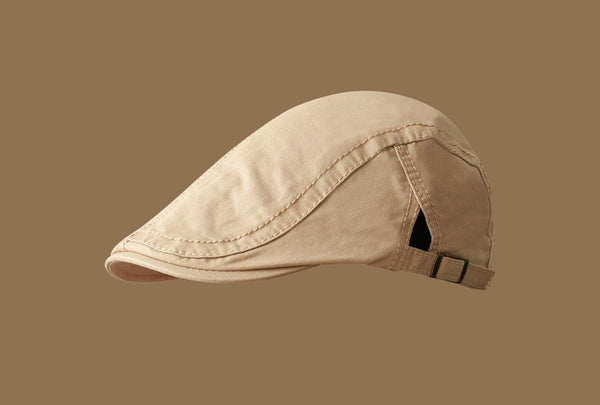 Retro Newsboy Cap Unisex Vintage Flat Beret With Visor Apricot Hats