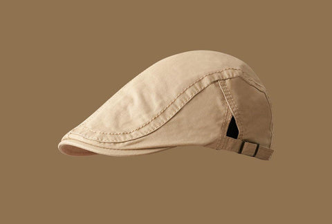 Retro Newsboy Cap Unisex Vintage Flat Beret With Visor Apricot Hats