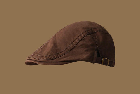 Retro Newsboy Cap Unisex Vintage Flat Beret With Visor Coffee Hats