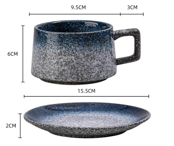 Ceramic Coffee Cup And Saucer Set Elegant Afternoon Tea Daisy Blue Cups & Saucers