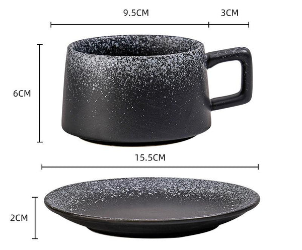 Ceramic Coffee Cup And Saucer Set Elegant Afternoon Tea Snow Cups & Saucers