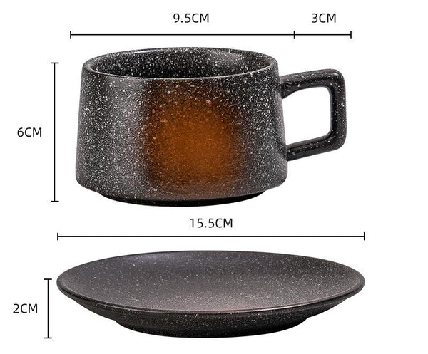 Ceramic Coffee Cup And Saucer Set Elegant Afternoon Tea Embroidery Cups & Saucers