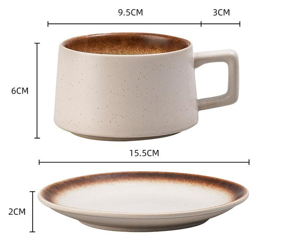 Ceramic Coffee Cup And Saucer Set Elegant Afternoon Tea Matcha White Cups & Saucers