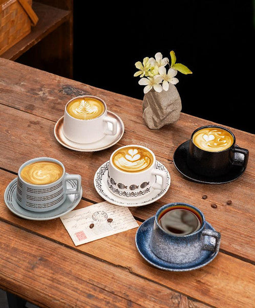 Ceramic Coffee Cup And Saucer Set Elegant Afternoon Tea Wave Fish White Cups & Saucers