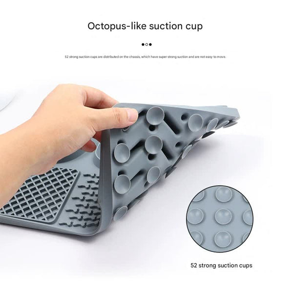 Pet Slow Feeder Lick Mat With Suction Cups Anti Anxiety Dog Feeding (Blue) Dog Feeding Mats