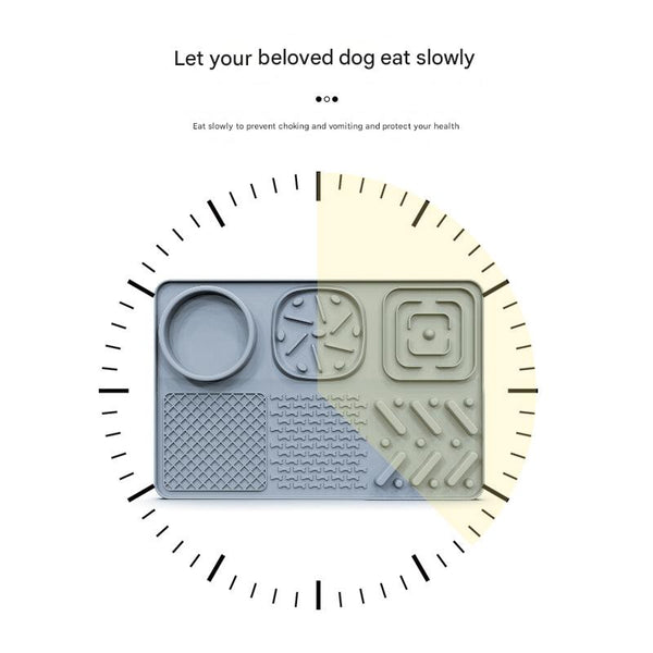 Pet Slow Feeder Lick Mat With Suction Cups Anti Anxiety Dog Feeding (Purple) Dog Feeding Mats