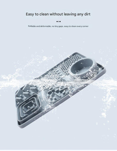 Pet Slow Feeder Lick Mat With Suction Cups Anti Anxiety Dog Feeding (Purple) Dog Feeding Mats