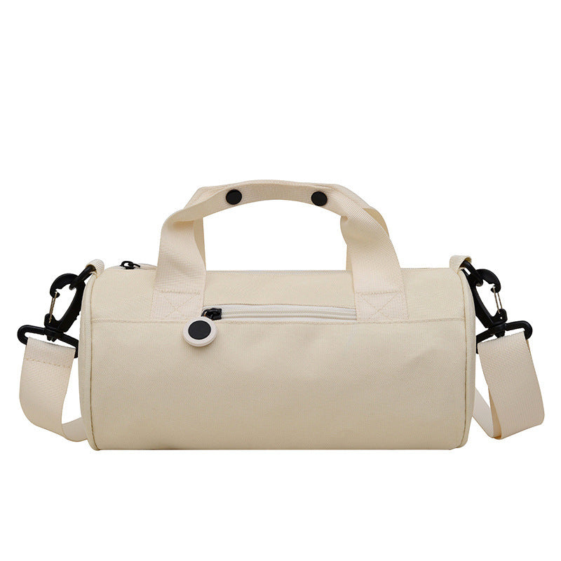 Waterproof Oxford Cylindrical Travel Bag Large Capacity Handbag With Shoulder Strap White Other Luggage