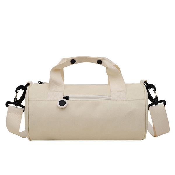 Waterproof Oxford Cylindrical Travel Bag Large Capacity Handbag With Shoulder Strap White Other Luggage