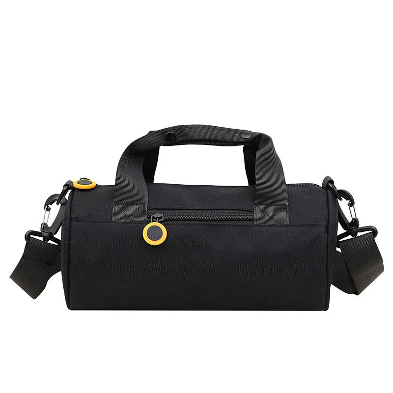 Waterproof Oxford Cylindrical Travel Bag Large Capacity Handbag With Shoulder Strap(Black) Other Luggage