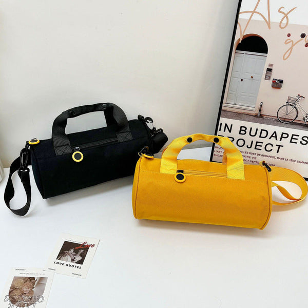 Waterproof Oxford Cylindrical Travel Bag Large Capacity Handbag With Shoulder Strap(Peach) Other Luggage