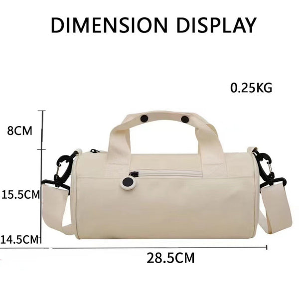 Waterproof Oxford Cylindrical Travel Bag Large Capacity Handbag With Shoulder Strap(Peach) Other Luggage