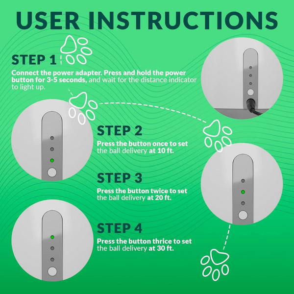 Elosung Automatic Dog Ball Launcher With Adjustable Distance Includes 3 Durable Balls Blue Dog Toys